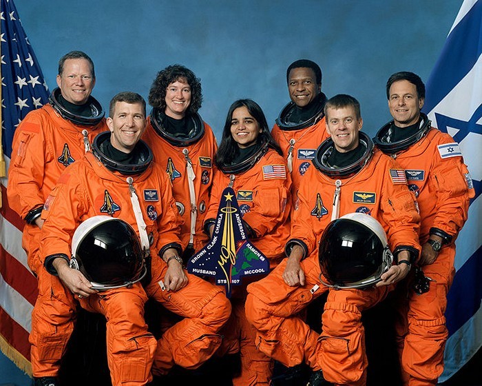 Rick D. Husband, William McCool, Michael P. Anderson, David M. Brown, Kalpana Chawla, Laurel B. Clark, and Ilan Ramon – Space Shuttle Columbia Mission STS-107